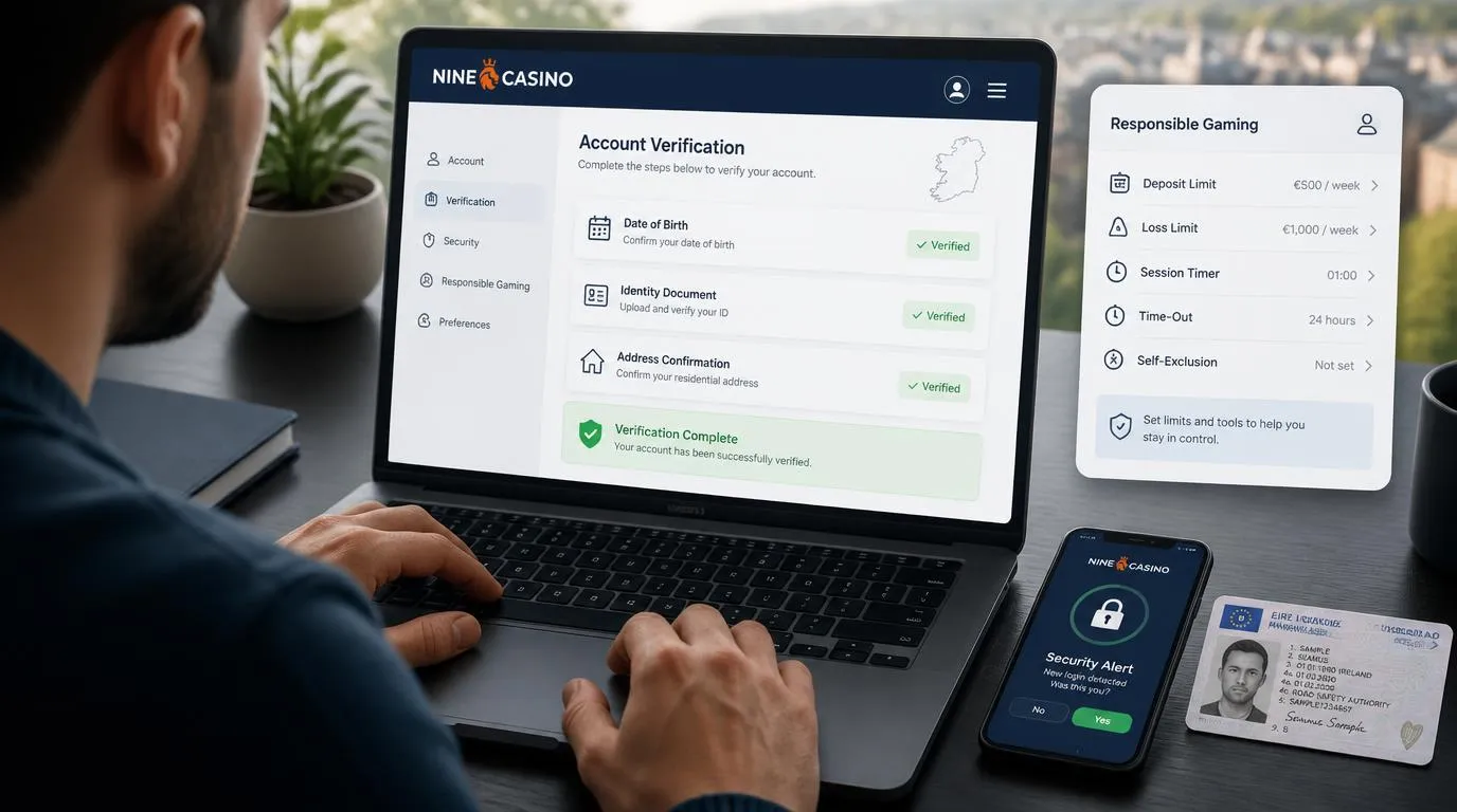 Adult user completing age and identity verification on a secure casino registration screen